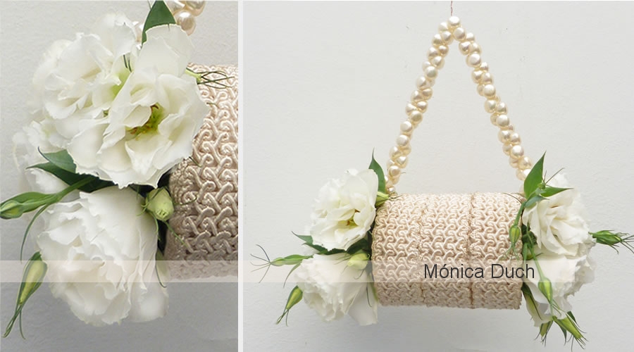 FLORAL BAG - RAMO DE NOVIA de AUTOR - Tonos Nude y blanco